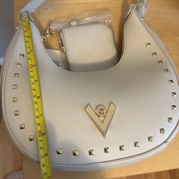 Valentino orlandi Cream Studded Women's Bag. Vegan Leather - Picture 7 of 7